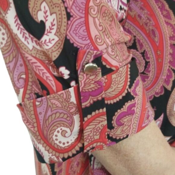 Cocomo Blouse Multicolored Paisley 3/4 Cuff Sleeve Size 2X - Picture 4 of 10